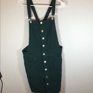 Pacsun Green Corduroy Overall Dress